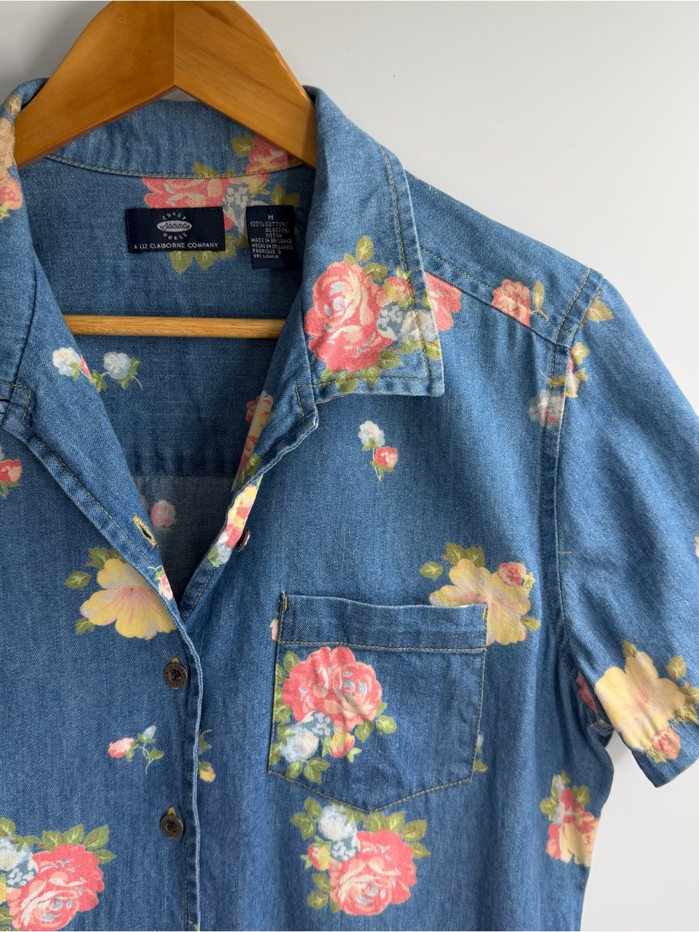 Liz Claiborne Floral Denim Shirt - Picture 11 of 13